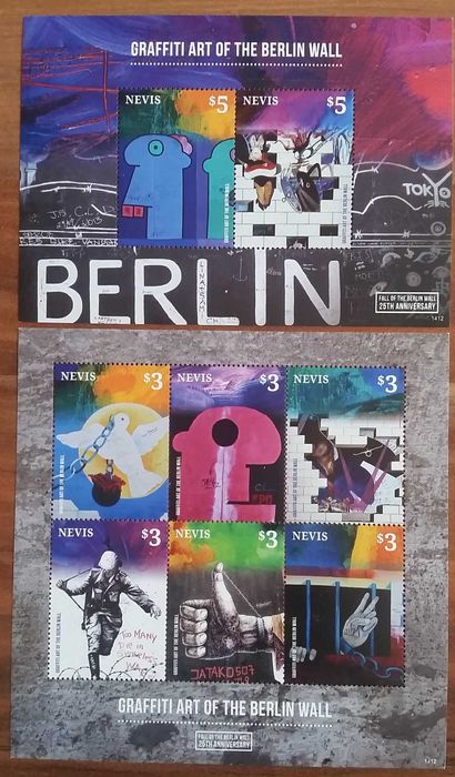 Znaczki pocztowe Nevis - Mur Berliński
