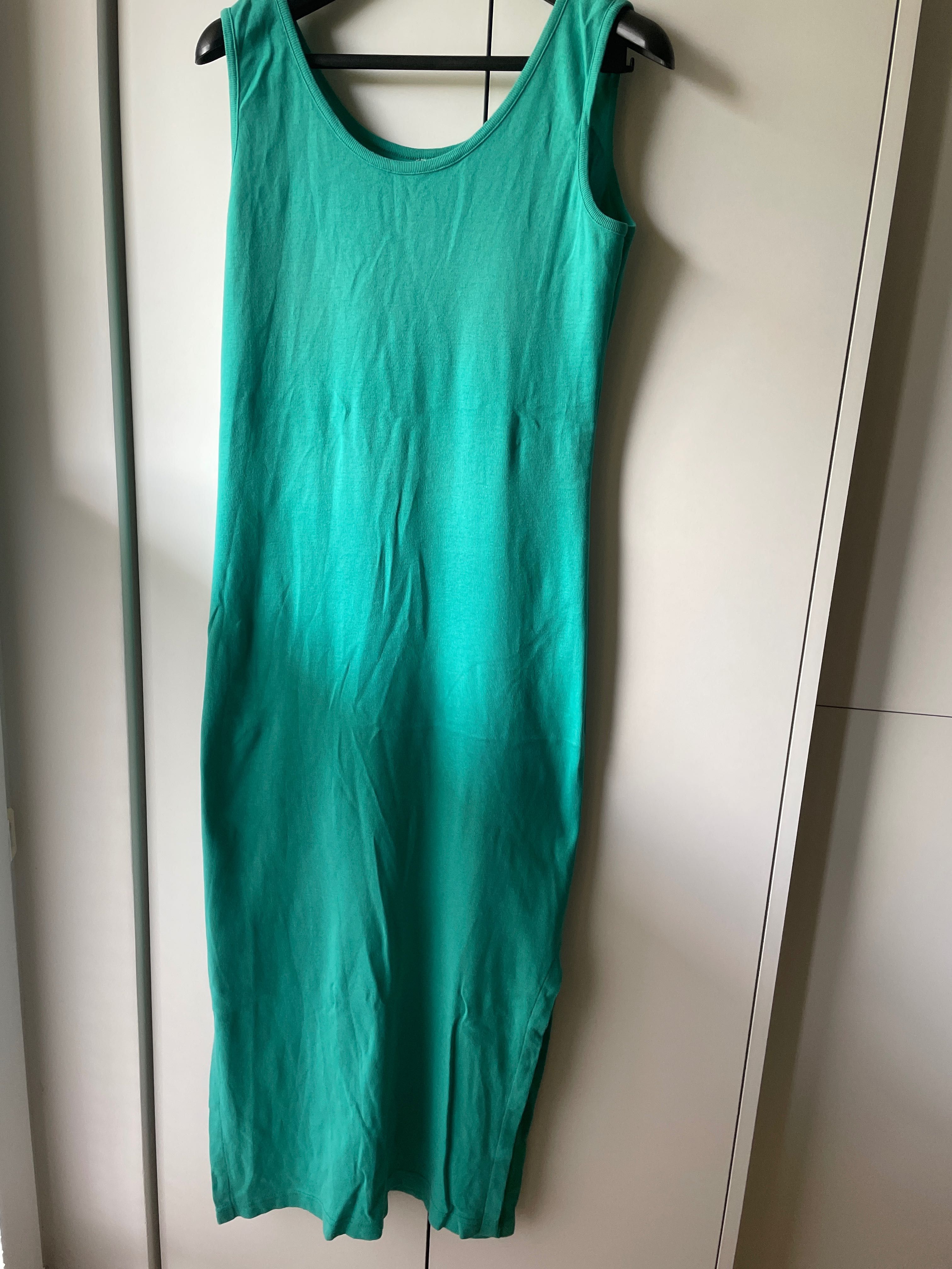 sukienka zielony/seledyn, bawełna/dresowa, wdzianko, rozmiar S