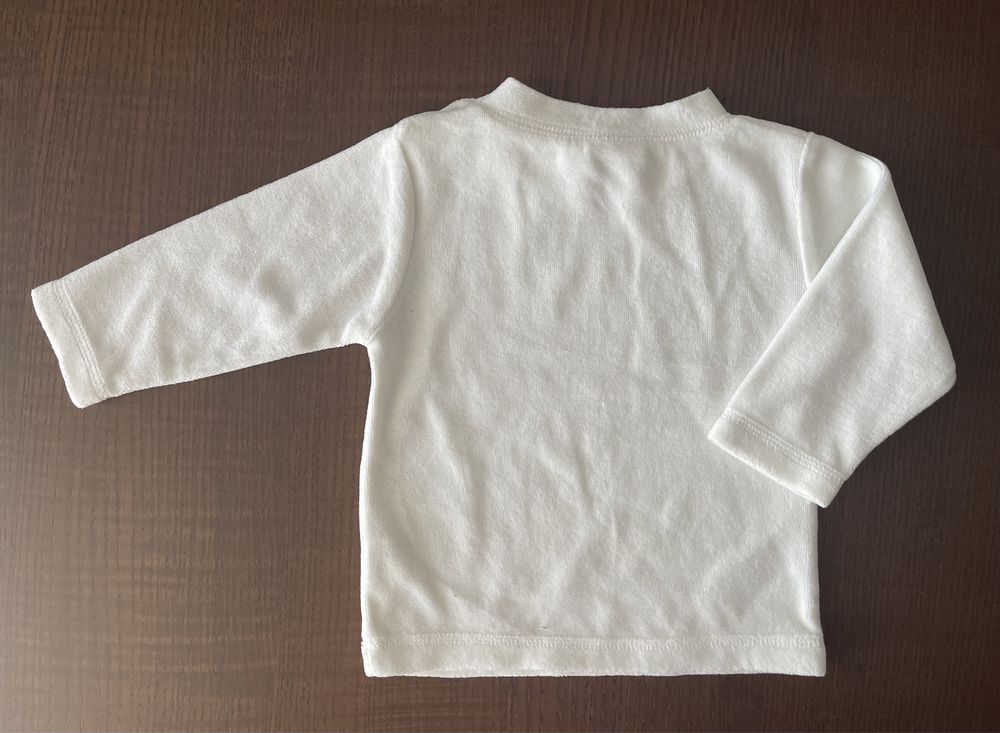Biała bluzka niemowlęca r. 62/68, bluza koszulka z długim rękawem