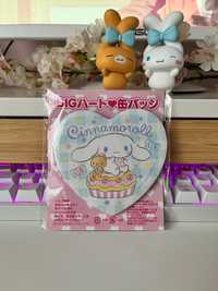 Oryginalna duża przypinka serduszko Cinnamoroll miś Sanrio