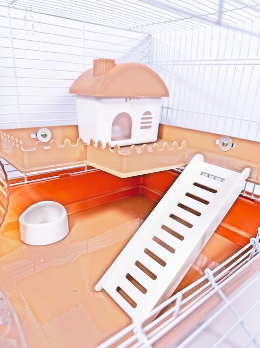 Просторная Клетка для хомяка G05, 46,5×29×29 см с красивой купалкой