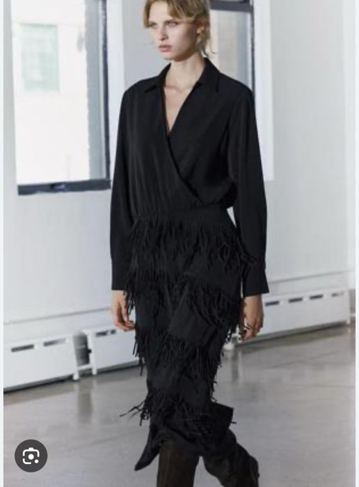 Zara сукня з бахромою