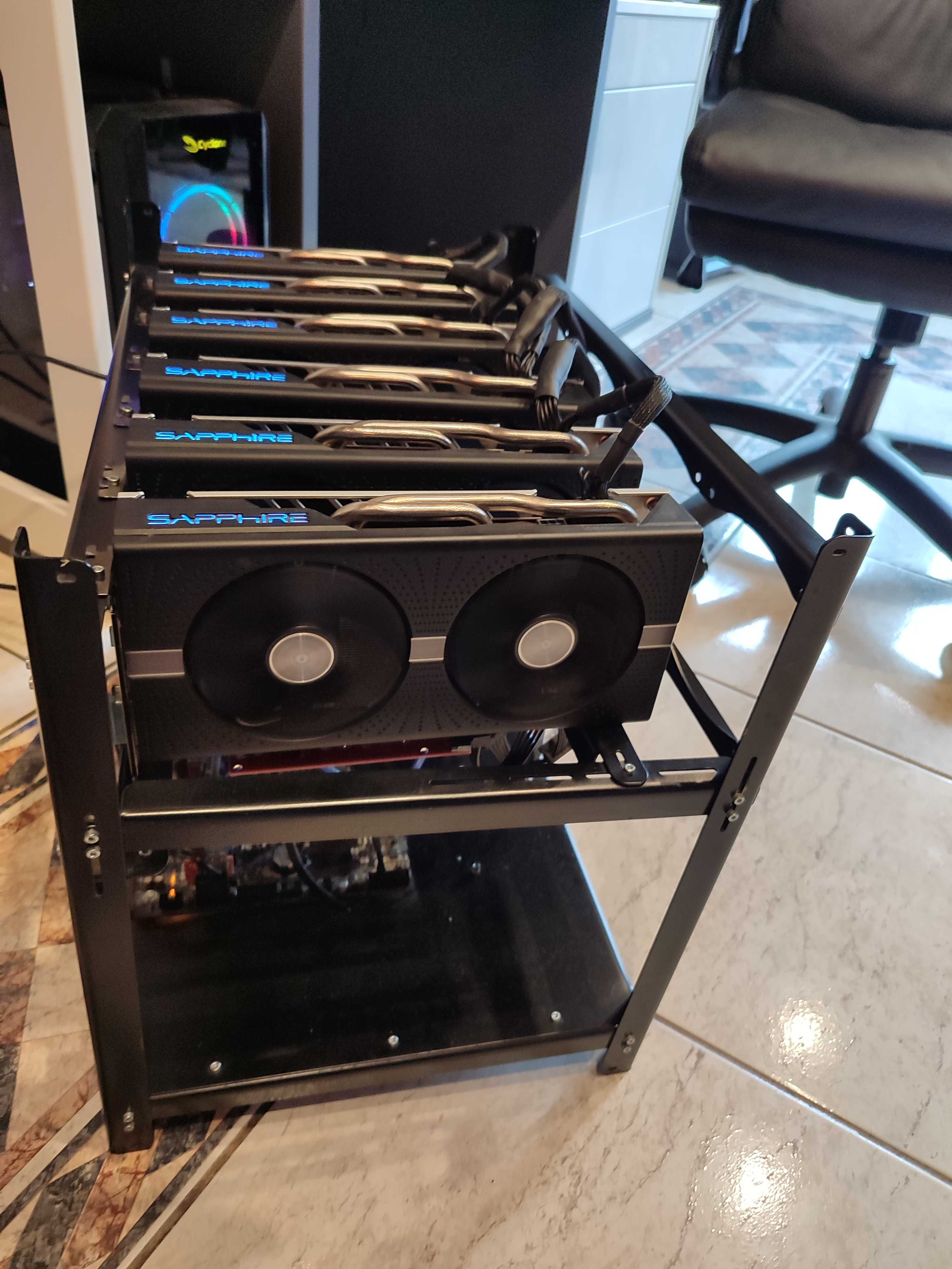 Komputer Koparka 6xRadeon RX580 Sapphire - Stan Idealny