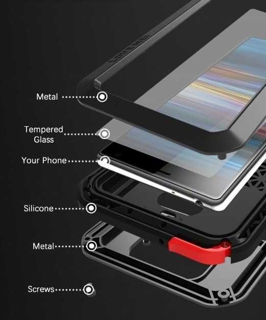 Pancerne Etui Love Mei Do Sony Xperia 10 Metalowa Obudowa Case
