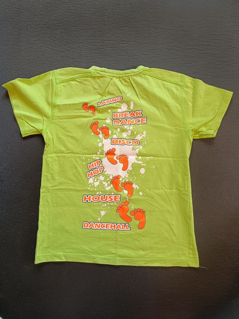 Koszulka t-shirt super dance unisex zielona pomarańczowa taniec