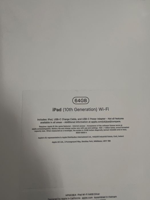 Ipad 10gen 64gb wifi
