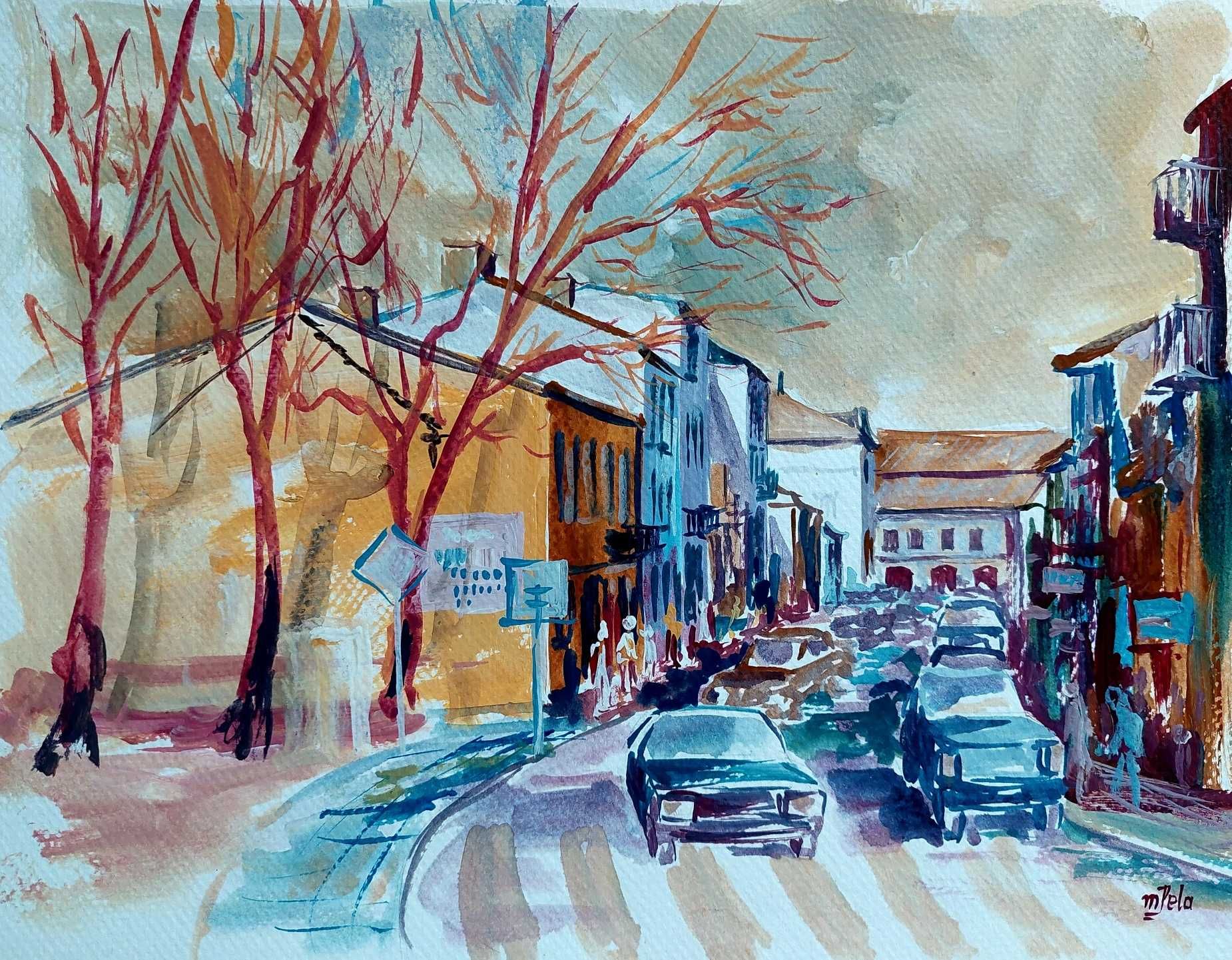 Obraz Kielce ul.Mała - tech akwarela wym. 26x33