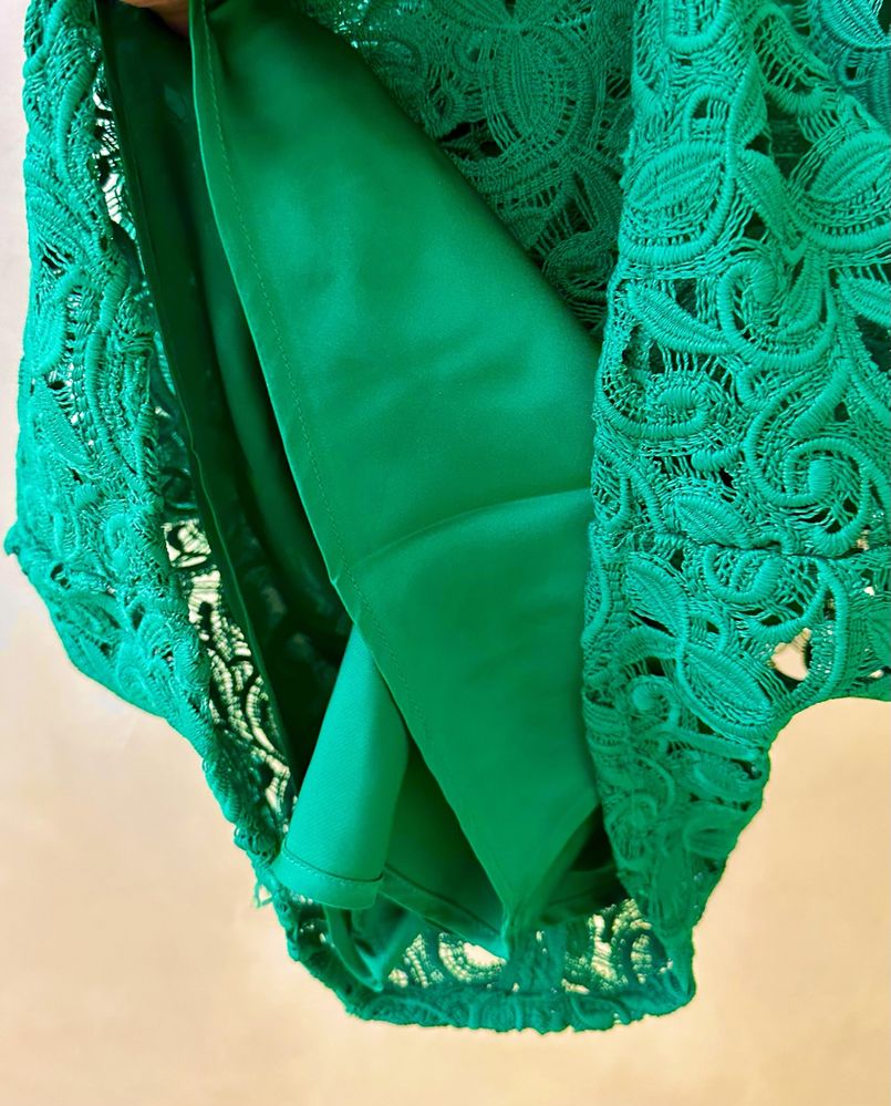 Сукня ZARA зелена літня мереживна міді платье летнее зеленое кружевное