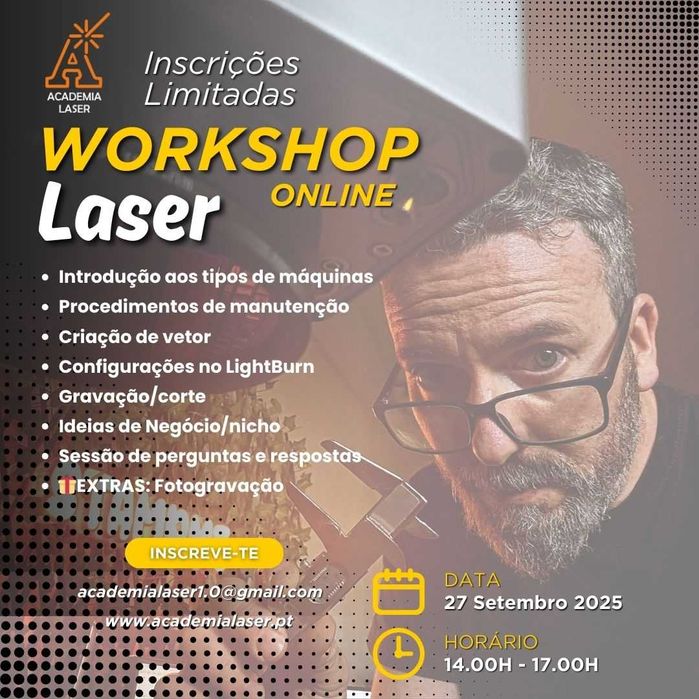 Workshop corte e gravação a Laser 27 de Setembro