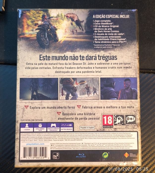 Days Gone Edição especial (como novo) PS4/PS5