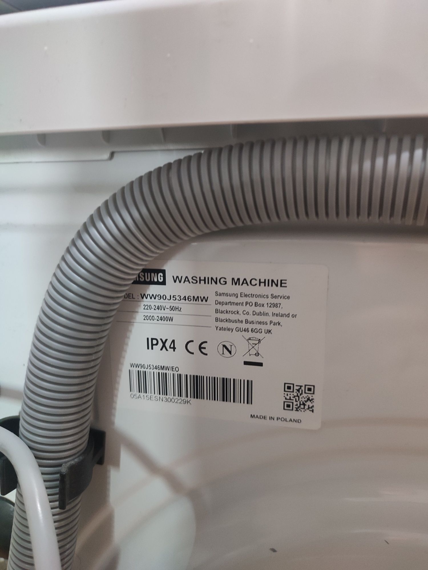 Пральна машина Samsung WW90J5346MW/EO