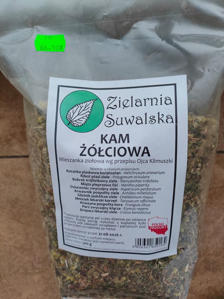 Zioła na kamienie na woreczku żółciowym