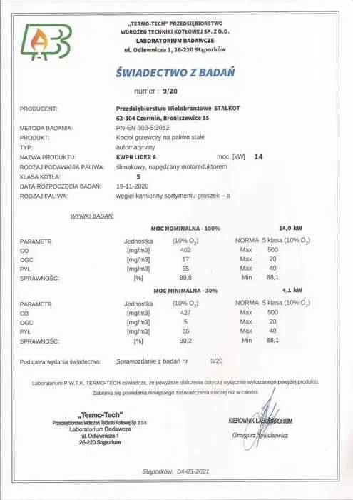 PIEC 14 kW do 160m2 Kocioł z PODAJNIKIEM Piece na EKOGROSZEK