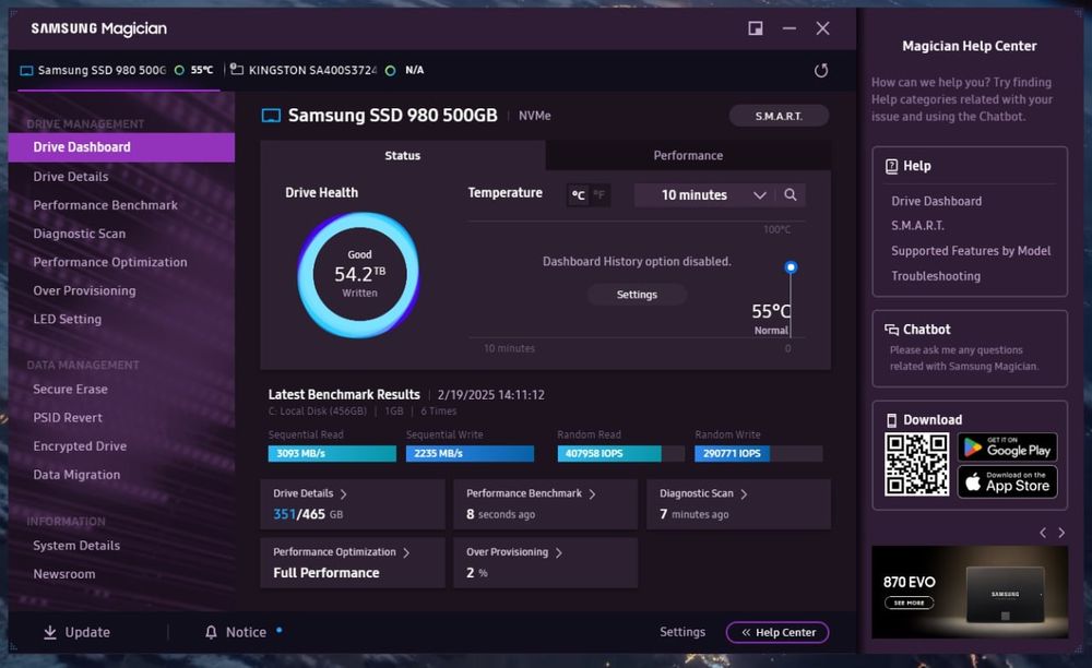 SSD Samsung 980 NVMe M2 500 GB