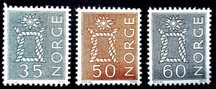 3x Znaczek Norwegia 1962/63
