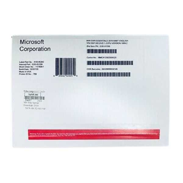 Microsoft Windows Server 2022 - Licença Física - 16 Cores - c/ DVD