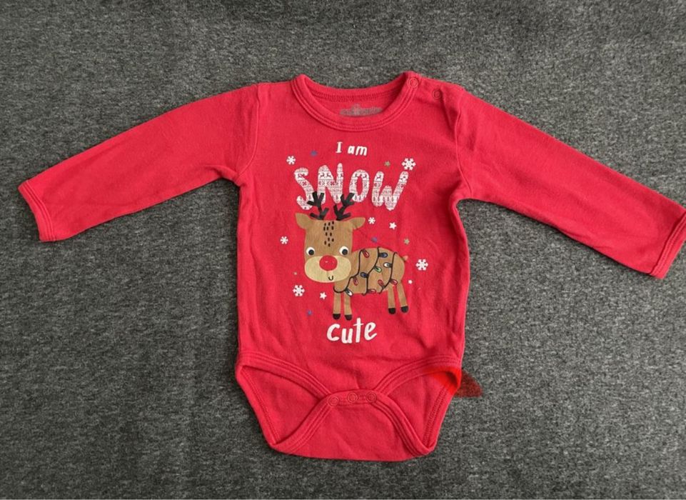 Świąteczne body z reniferem Pepco r. 74
