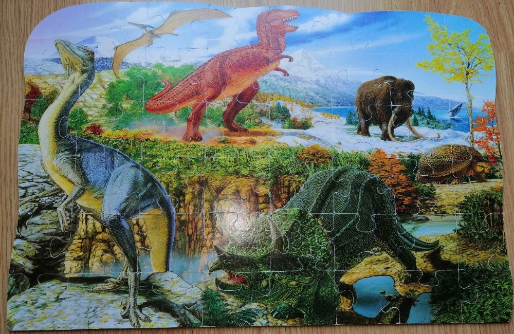 Puzzle Reversível de Dinossauros