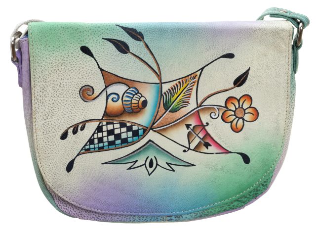 piękna torebka folk ręcznie malowana skóra handmade