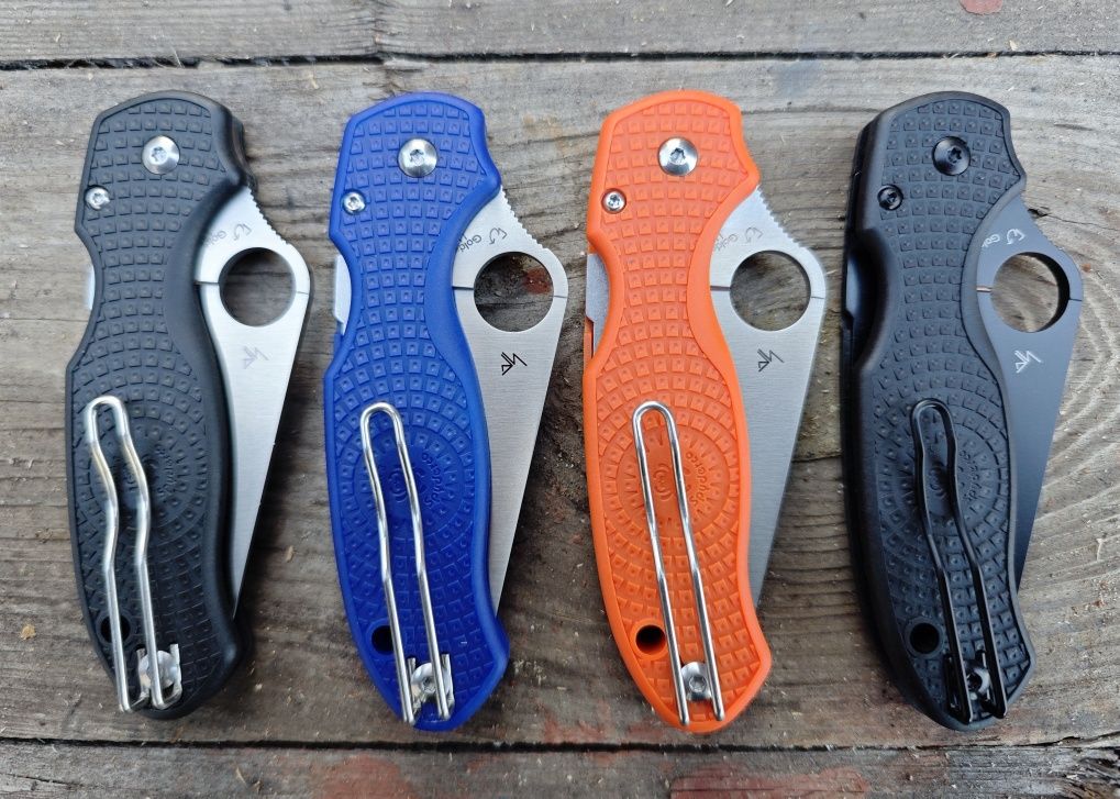 SPYDERCO PARA 3 C223 сталь D2,рифлёные накладки,подшипник,разные цвета
