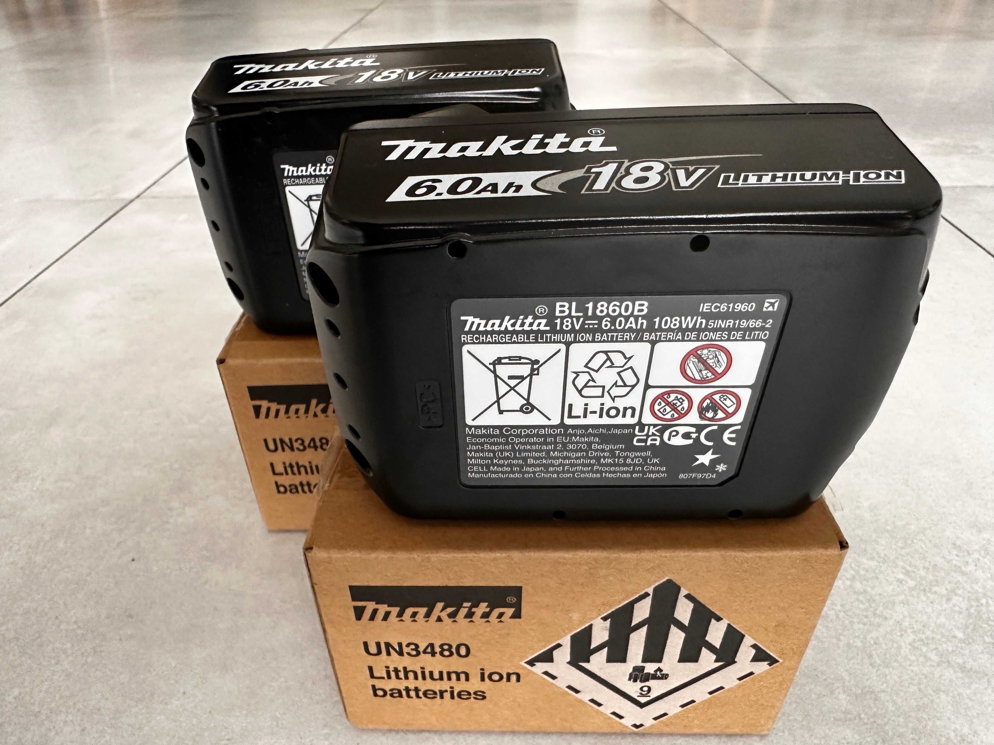 Oryginalny Akumulator / Bateria MAKITA 18V 6Ah Li-Ion 2 szt. NOWE
