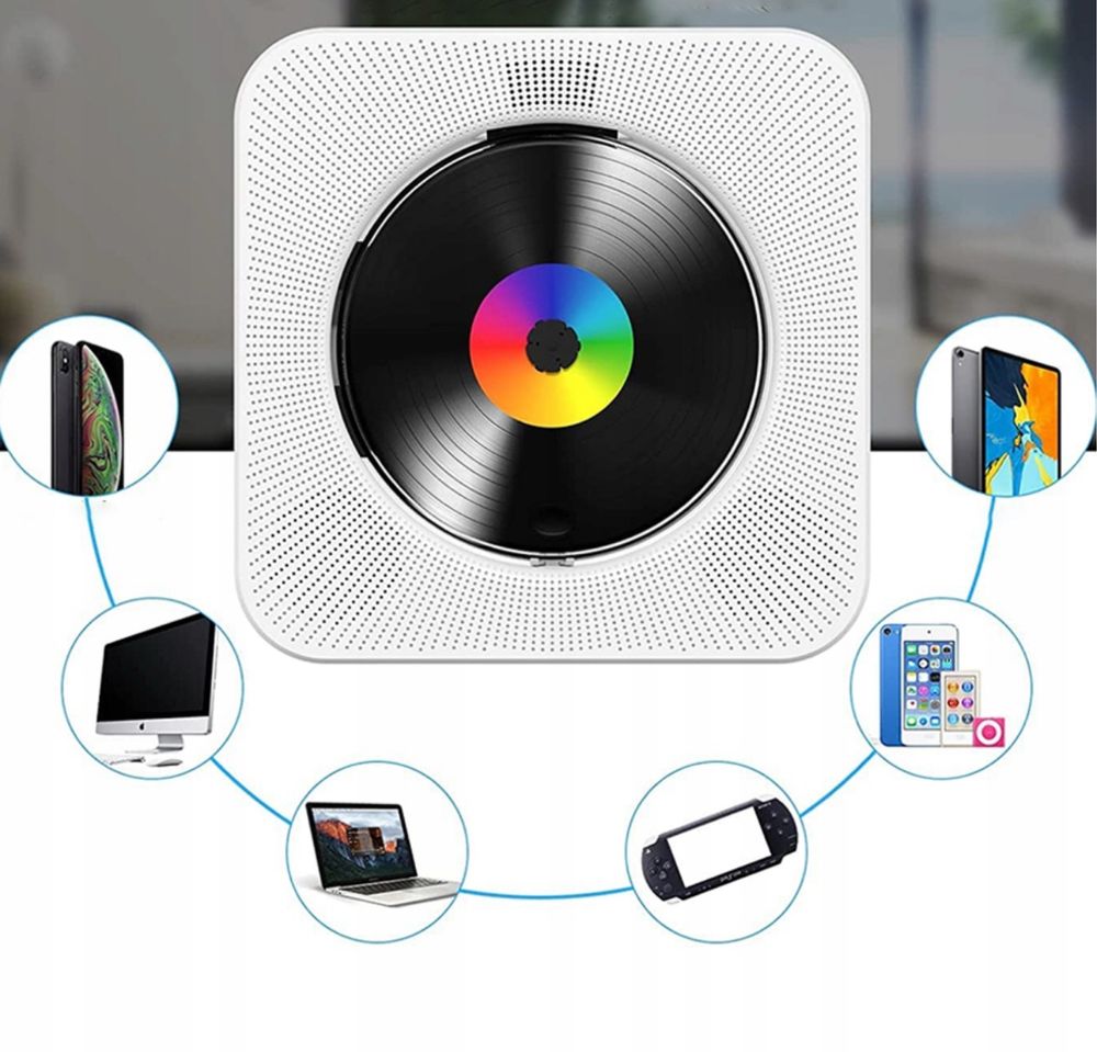 Odtwarzacz CD przenośny, Bluetooth radio wbudowane dwa głośniki HIFI