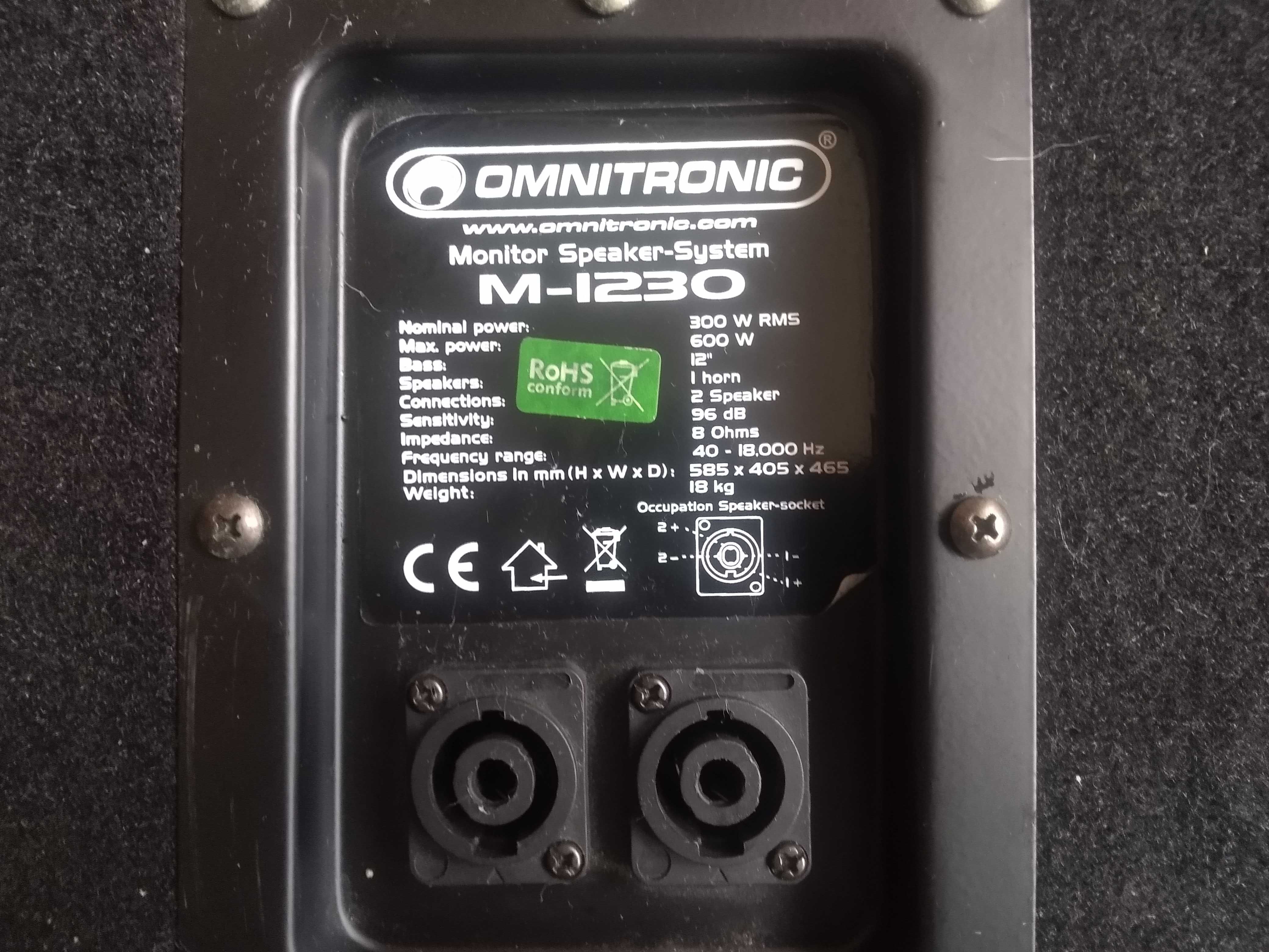 Omnitronic M-1230 monitor 12 cali  600 W