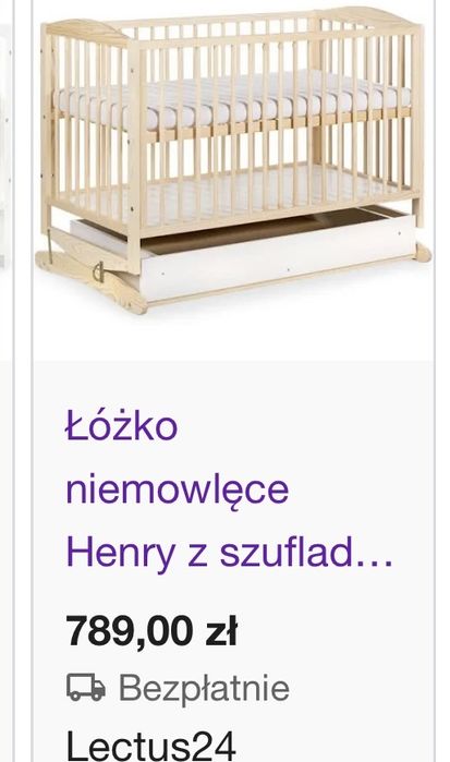 Lóżeczko niemowlęce bujane kołyska Henry