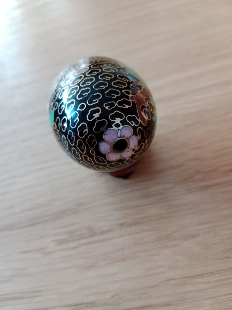 Stare jajko cloisonne lata 70 emalia komórkowa mosiądz