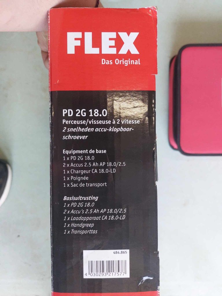 Wkrętarka Flex PD 2G 18.0 + 2aku, ładowarka,torba.