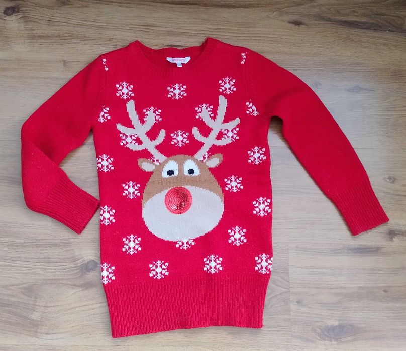 dziewczęcy sweter świąteczny rozm.122-128