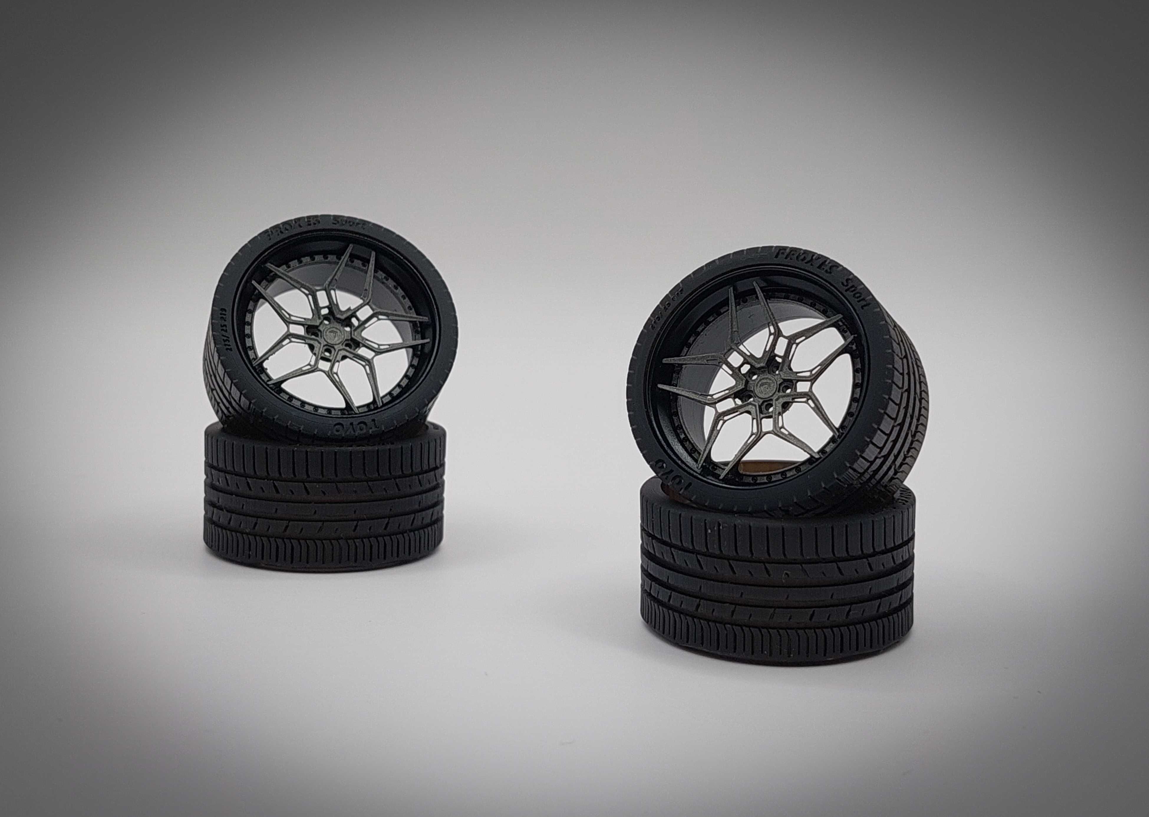 4 Felgi z oponami 1/24 Vossen Evo-4R 3pc do modeli Tamiya Aoshima Fuji