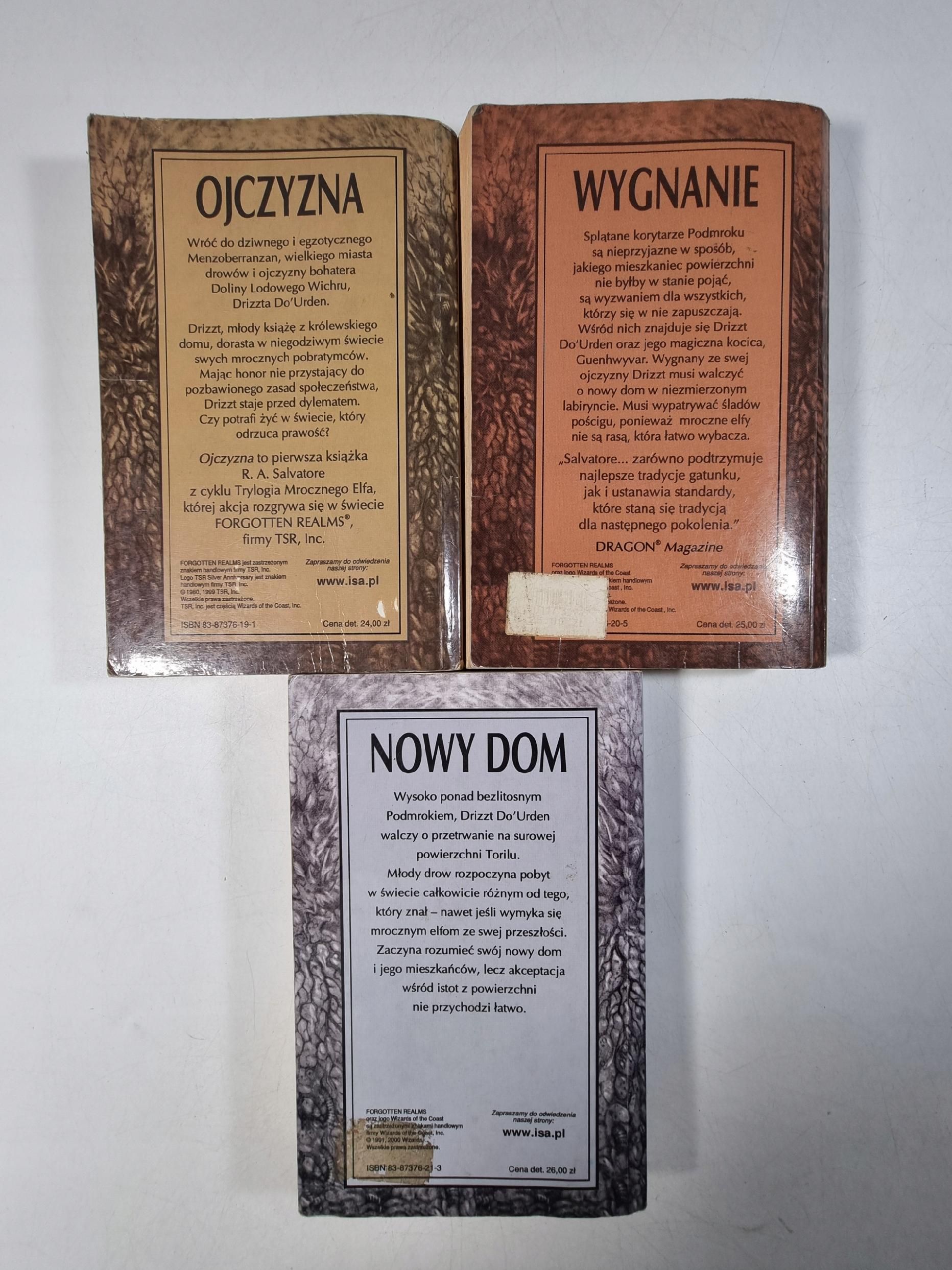 Trylogia Mrocznego Elfa 1-3 / Ojczyzna Wygnanie Nowy Dom / Salvatore