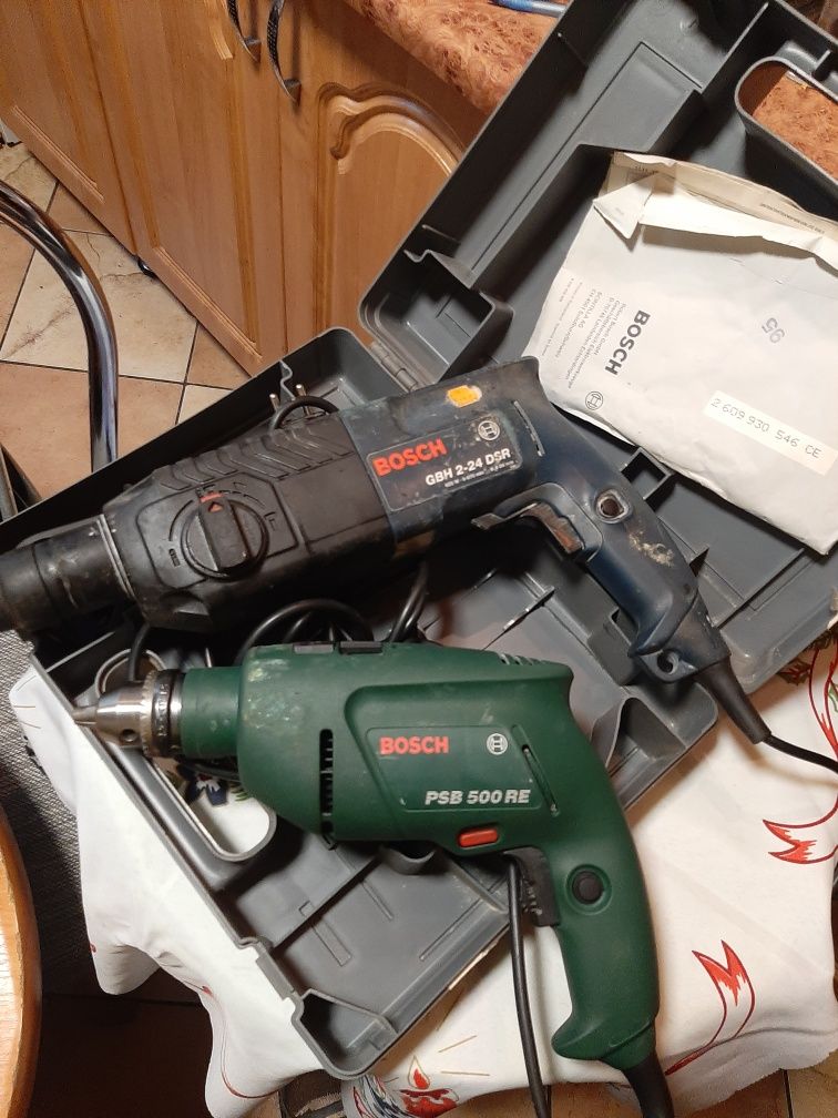 Wiertarka Bosch GBH 2-24 DSR 620  watt PSB 500 RE uszkodzone