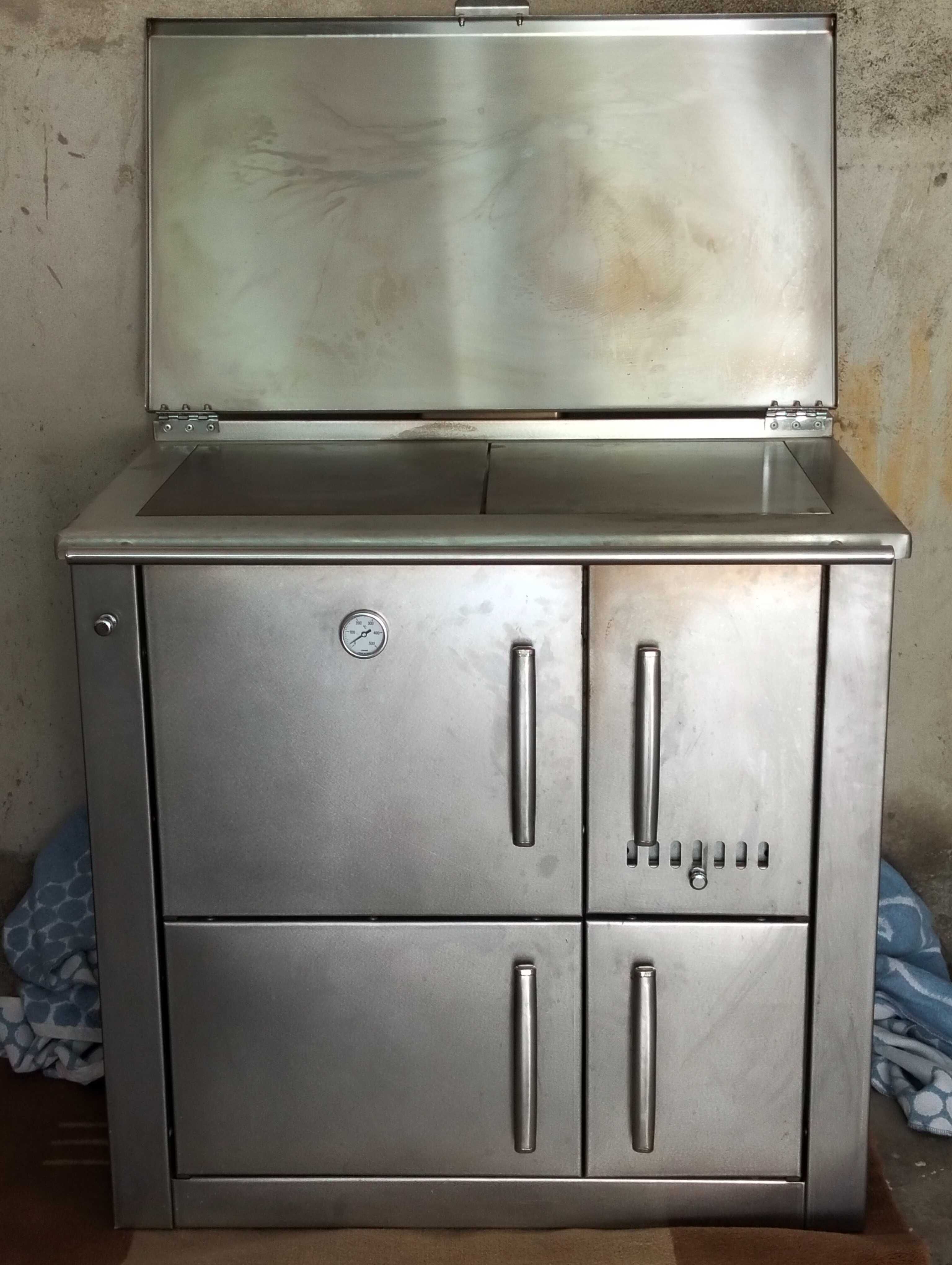 Fogão inox a lenha