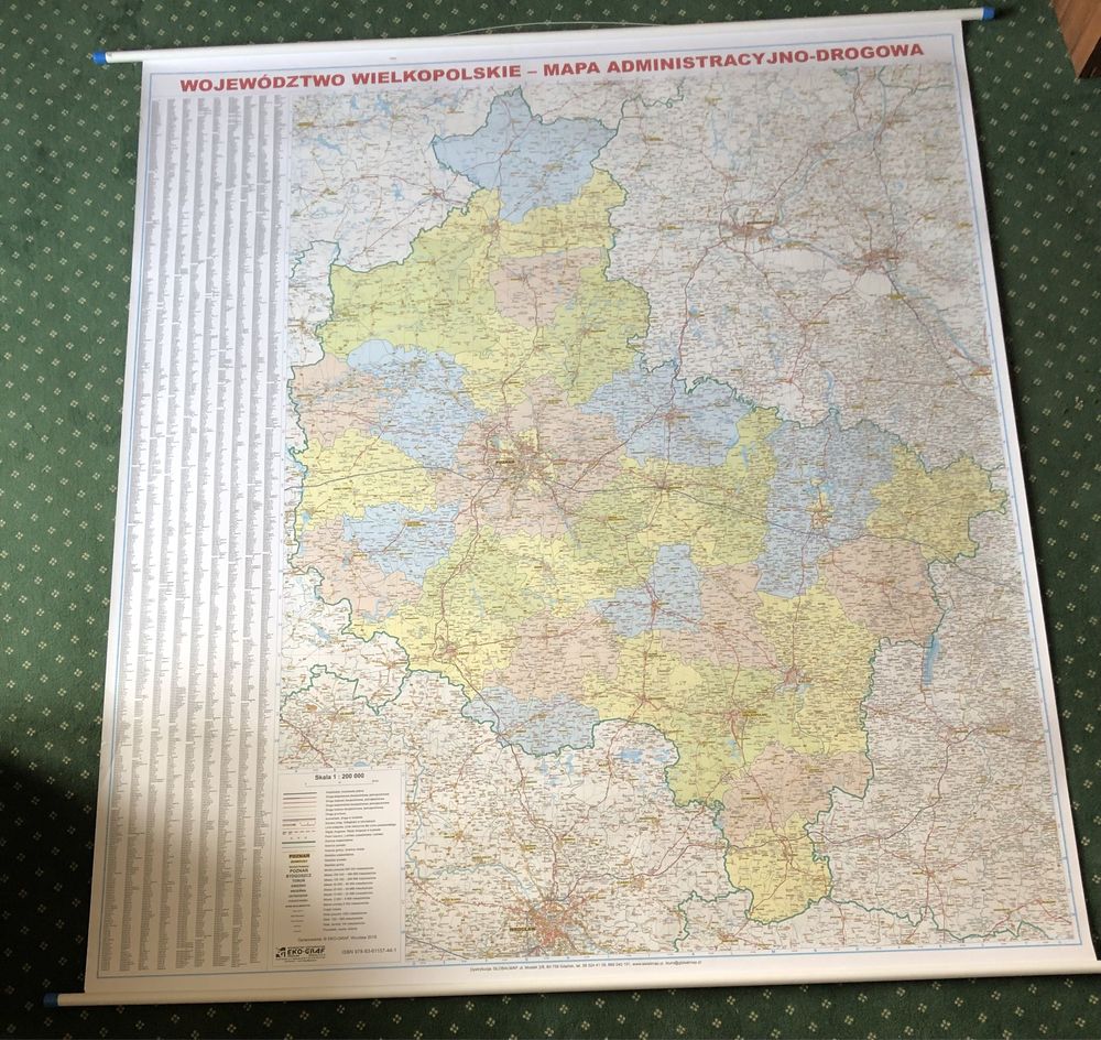Mapa administracyjno-drogowa Wielkopolski