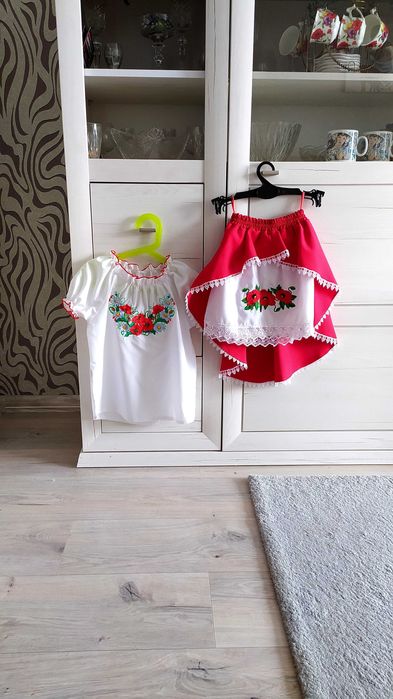 Український вишитий костюм Вишиванка спідниця на дівчинку 6-8 років