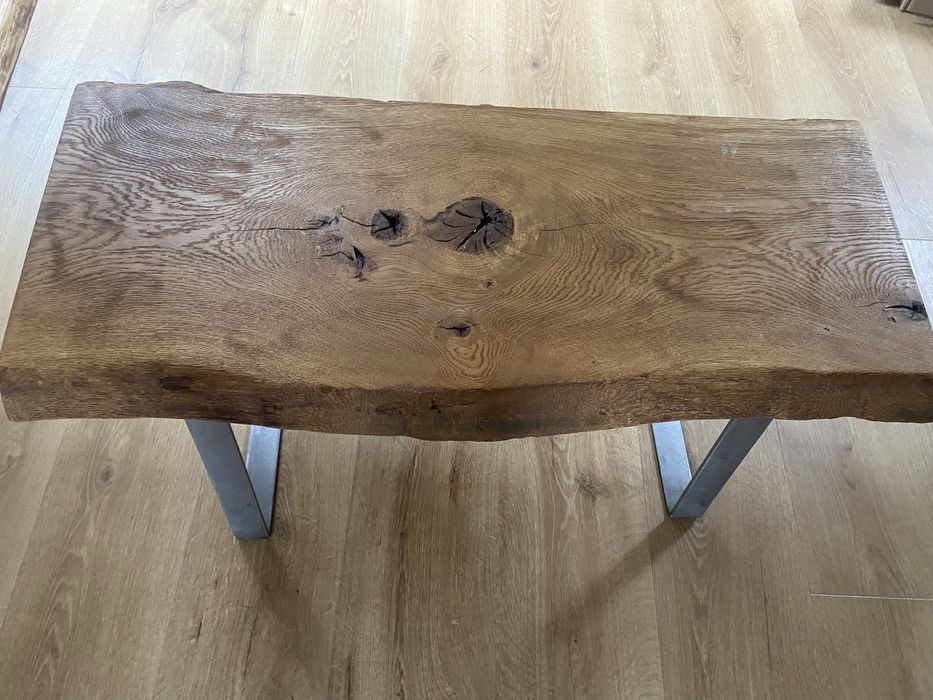 Stolik kawowy 102x45-50 cm , lite drewno debowe