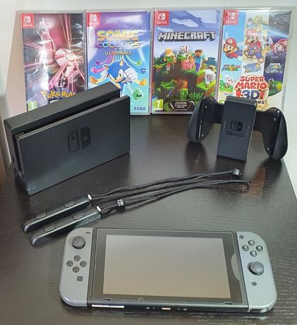 Nintendo Switch V2 Cinza C/Jogos e Garantia