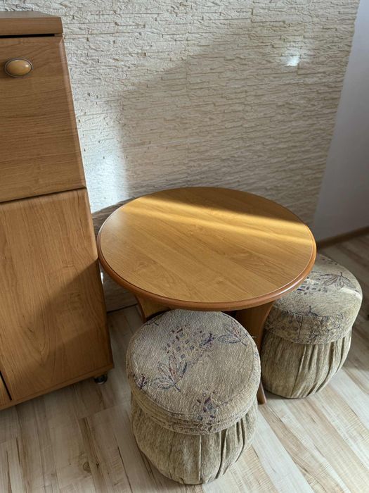 Zestaw mebli olchowych szafa regał barek stolik + pufy