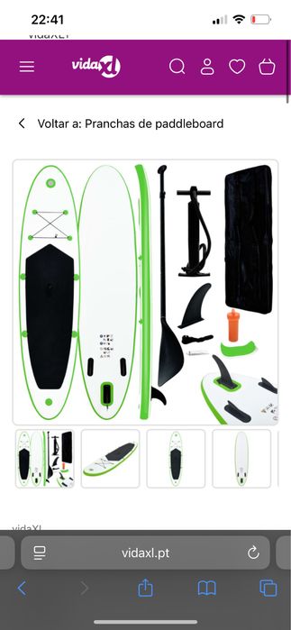 vidaXL Conjunto prancha de paddle SUP insuflável verde e branco