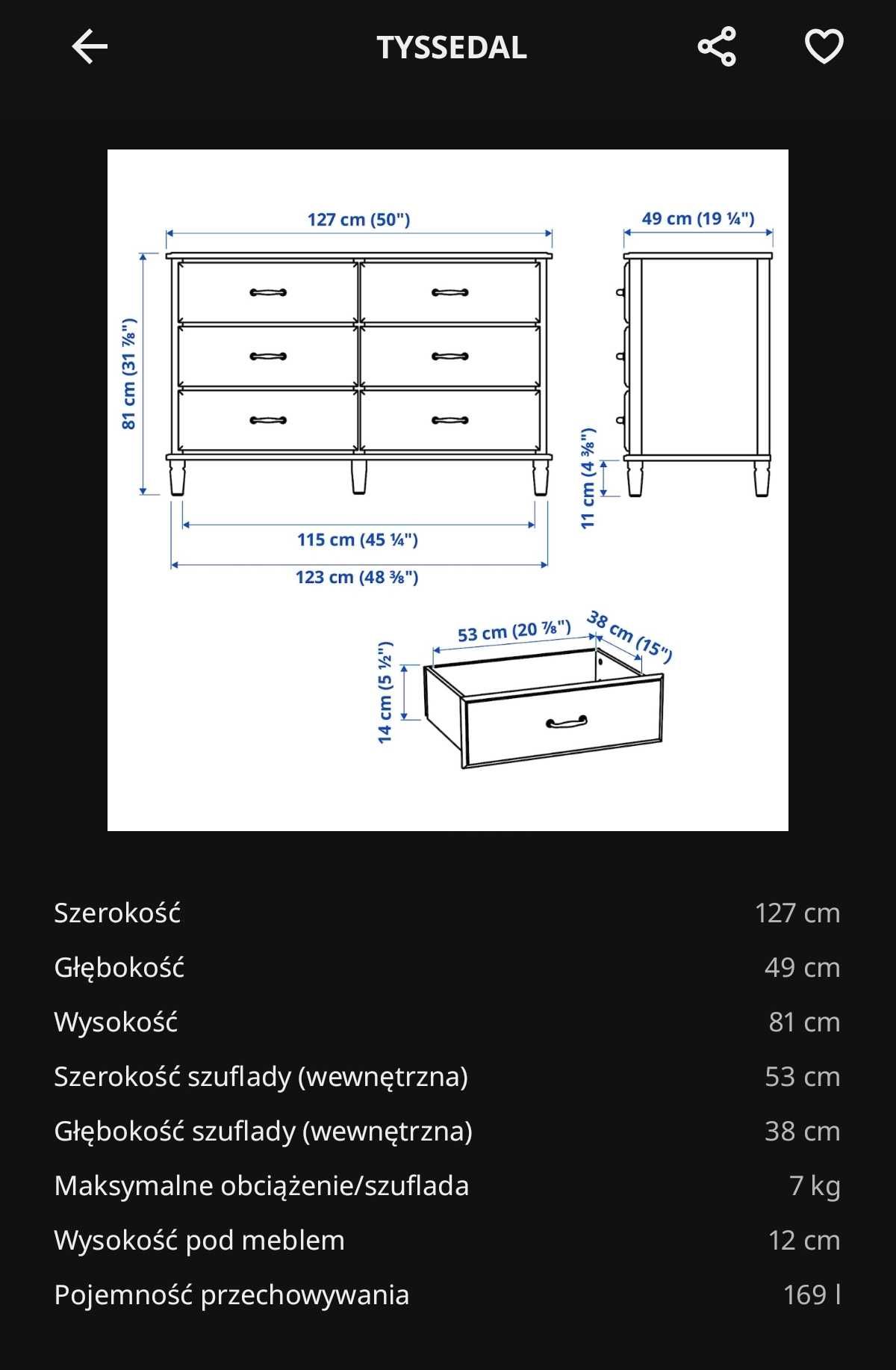 Komoda Ikea Tyssedal