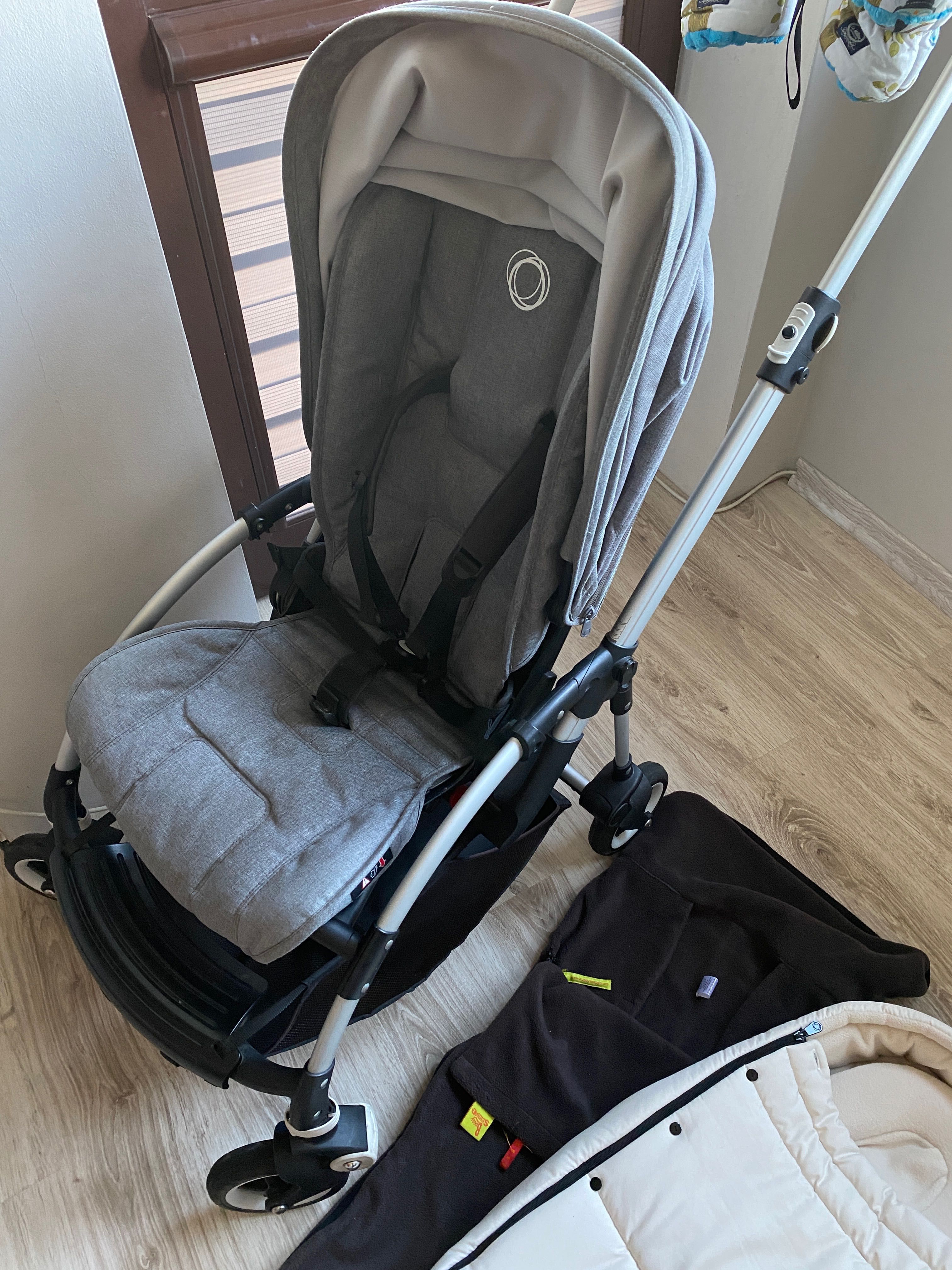 Wózek bugaboo bee5 grey melange plus śpiworek bugaboo folia zestaw