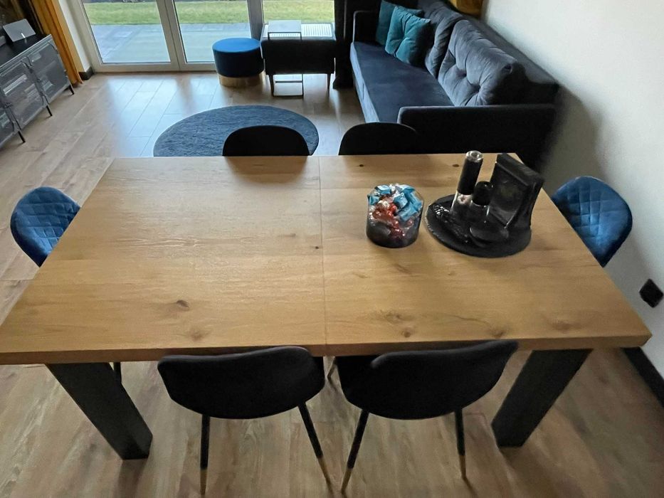 Stół prostokątny 160x90 cm, trzy dodatkowe wkładki!