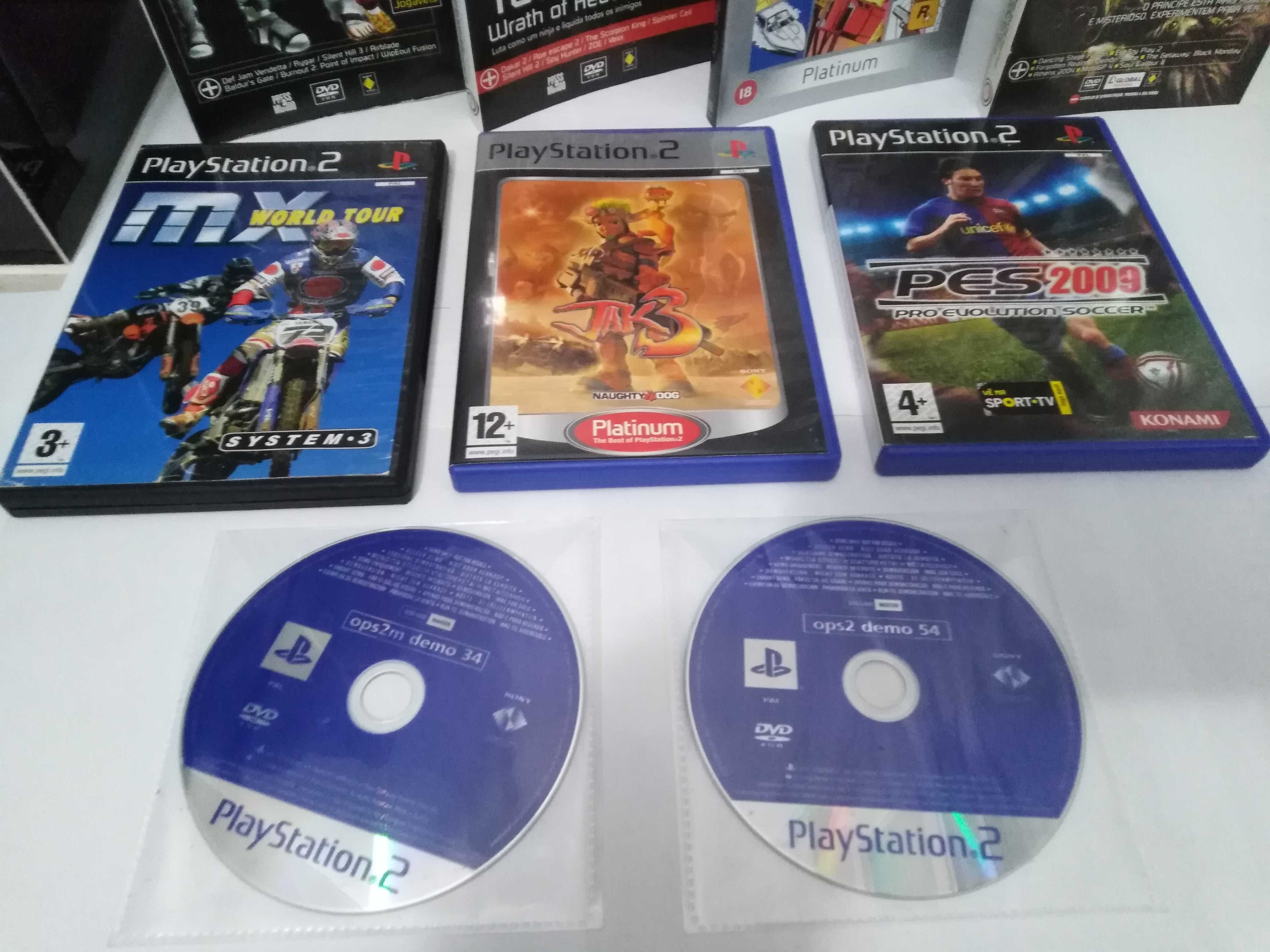 Conjunto Playstation 2 - 3 jogos +2 demos+ 4 capas.