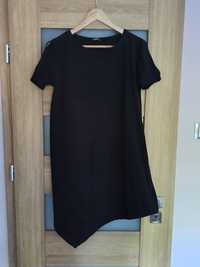 Letnia asymetryczna czarna sukienka Veso XL