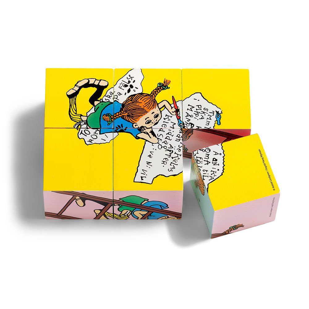 Drewniane klocki puzzle 2w1 Pippi Langstrumpf edukacyjna zabawka