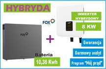Zestaw hybrydowy, Inwerter 8KW+ Magazyn energii 10,36KWh z Montażem