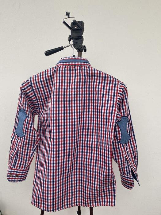 Koszula dla chłopca nowa 116 wzrost w kratkę czerwoną długi rękaw