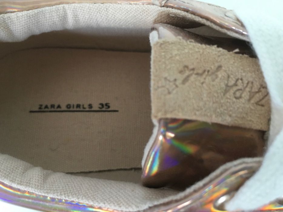 Стильные Замшевые Кеды с Золотыми Вставками ZARA (Испания) 35 размер